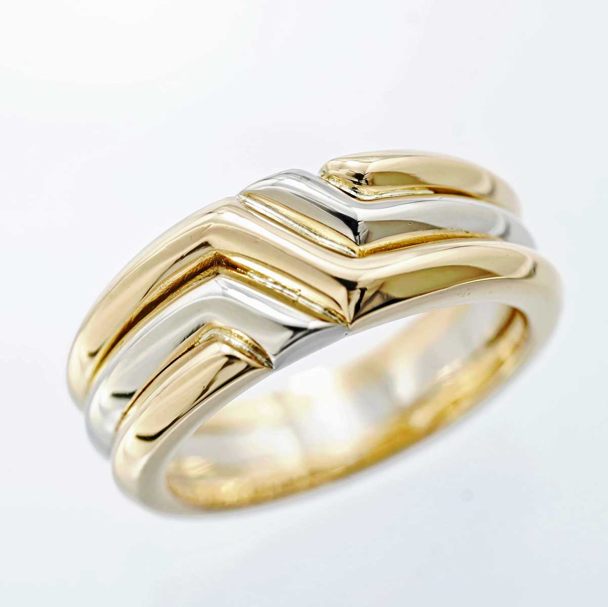 モーブッサン MAUBOUSSIN K18YG K18WG イエローゴールド ホワイトゴールド リング 12号 レディース 3151