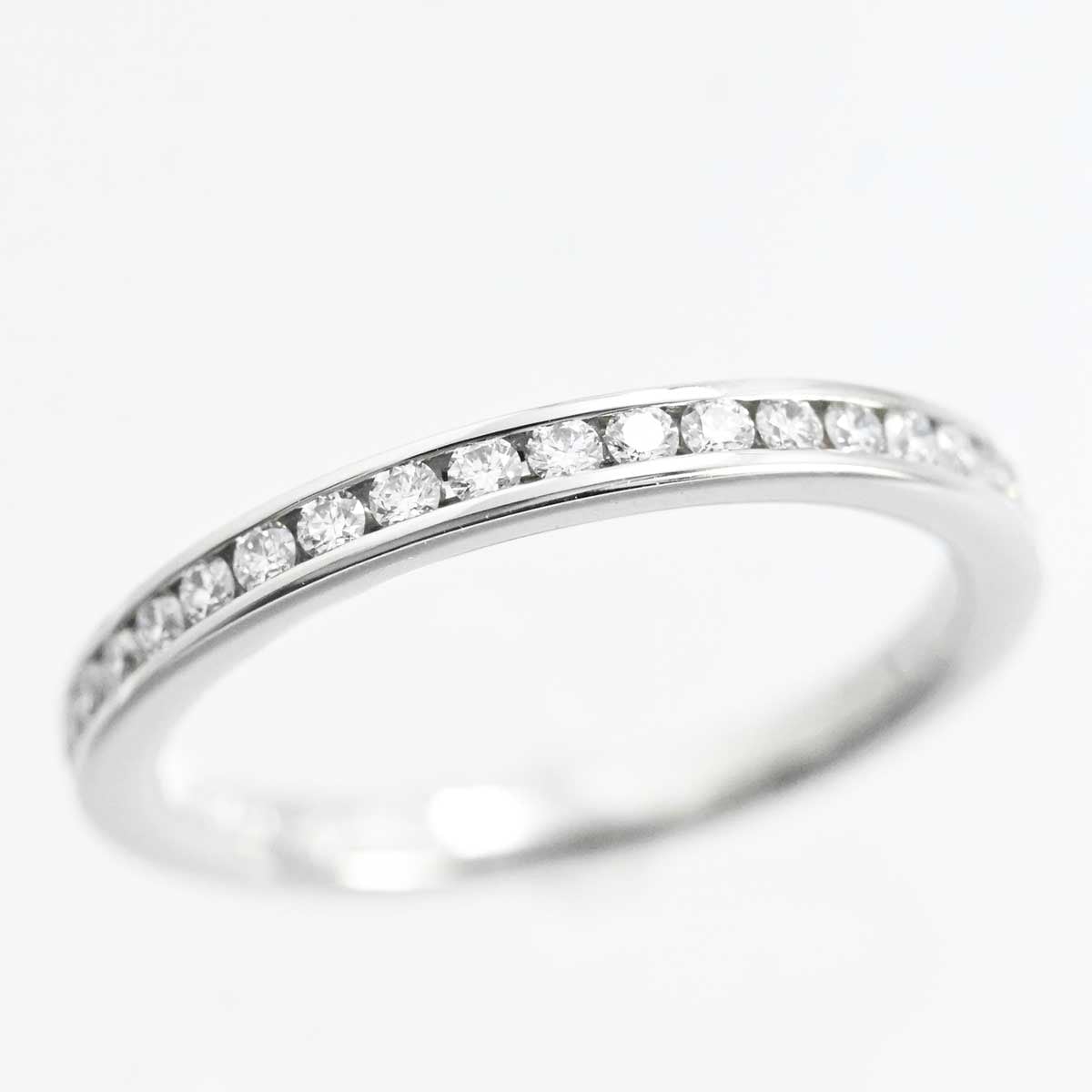 ロイヤルアッシャー PT950 プラチナ ダイヤ0.18ct ハーフエタニティリング 8号 レディース 3154