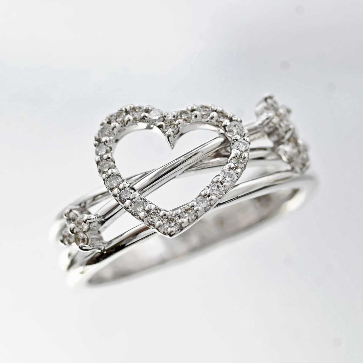 Ponte Vecchio ポンテヴェキオ K18ＷG ホワイトゴールド ダイヤ0.17ct リング 7号 レディース 3159