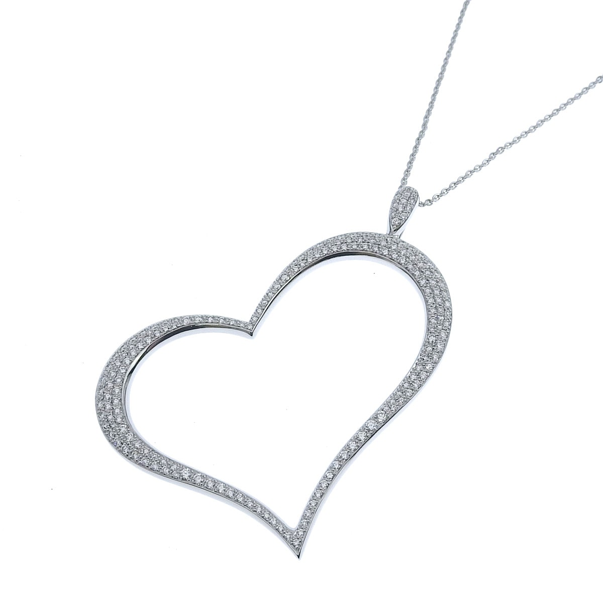 ピアジェ PIAGET ライムライト ハートネックレス XL K18 75０ＷG ダイヤモンド レディース 8701