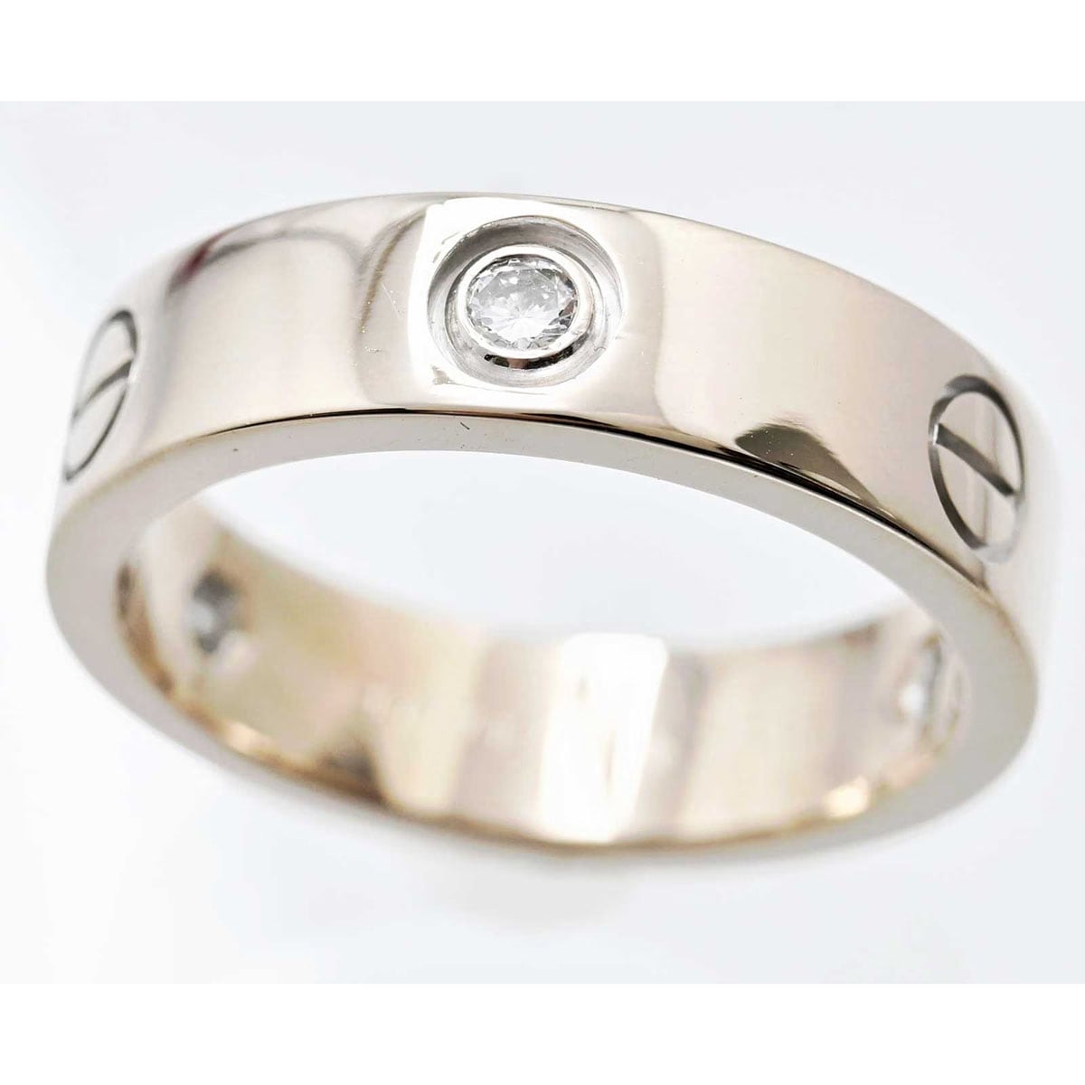 カルティエ Cartier 750WG ホワイトゴールド ハーフダイヤ ラブリング ５９号 3138