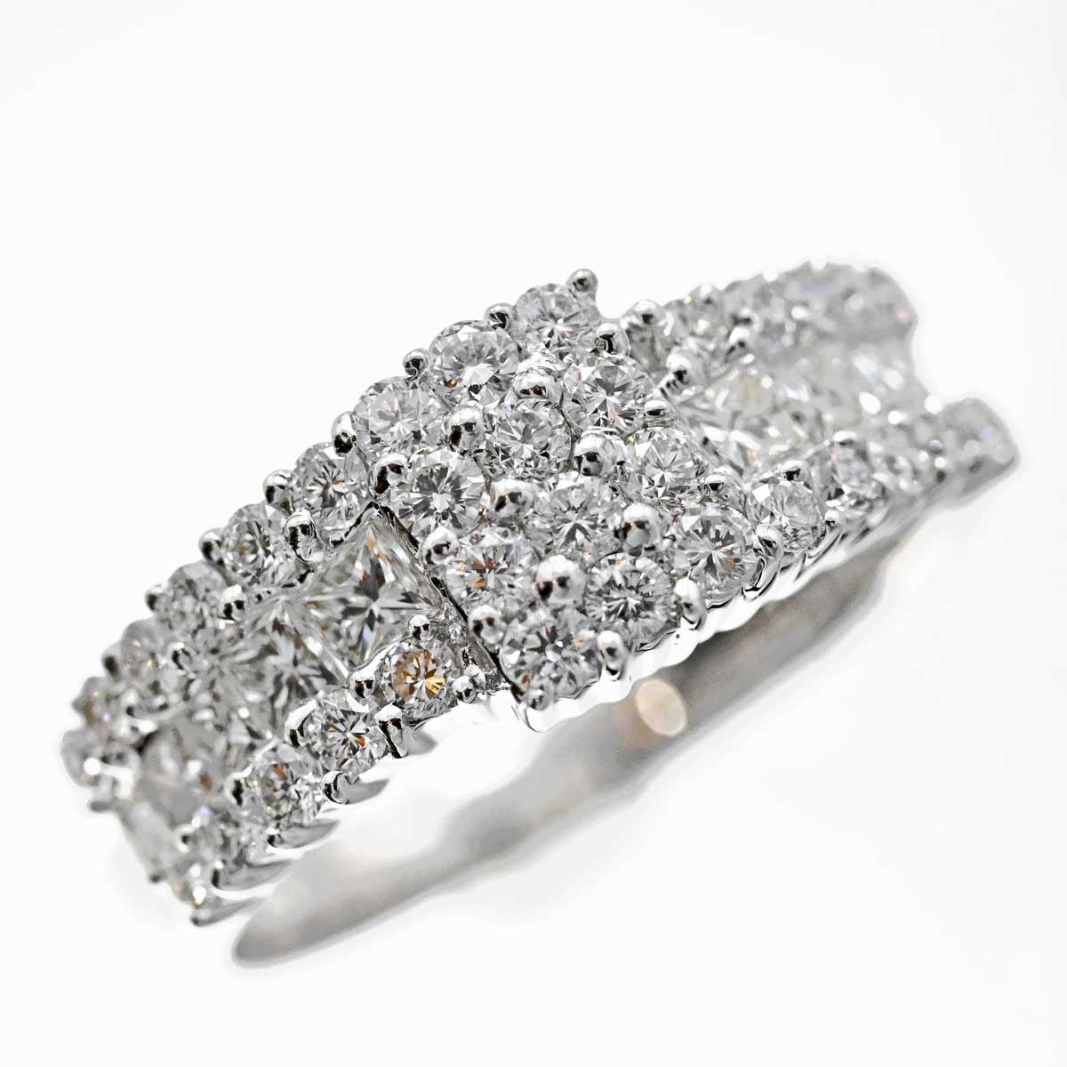 クィーン QueenJewelry 平和堂 K18ＷG ホワイトゴールド ダイヤ0.62ct 0.38ct リング レディース 12号 3177