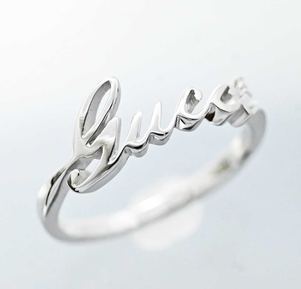 グッチ GUCCI 750ＷＧ ホワイトゴールド ダイヤ1P ロゴリング 10号 レディース 3179