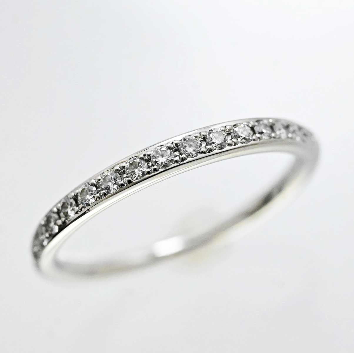 ポンテヴェッキオ Ponte Vecchio PT900 プラチナ ダイヤ0.15ct ハーフエタニティリング 9号 レディース 3244