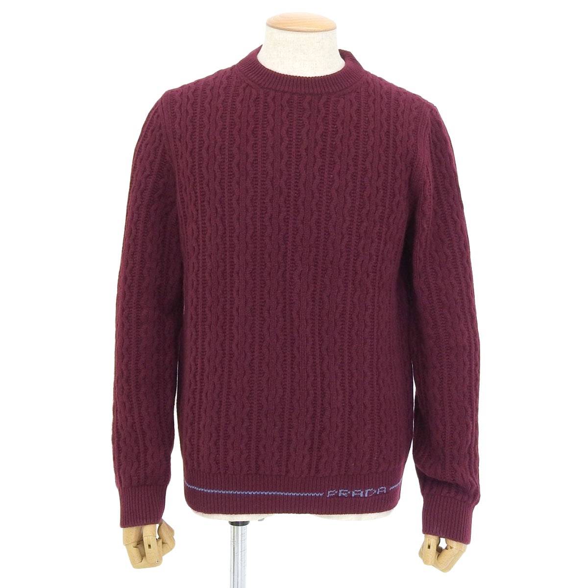プラダ PRADA 長袖 セーター カシミヤ ボルドー 52 メンズ 8861