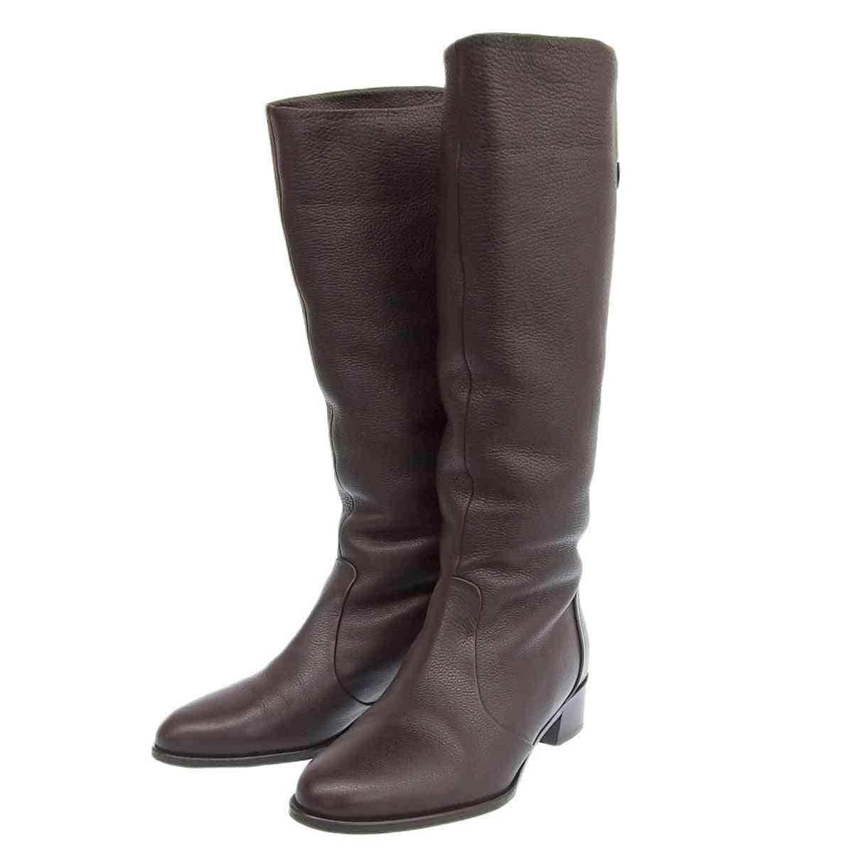 フェラガモ FERRAGAMO ブーツ レザー ブラウン 7C レディース 8892