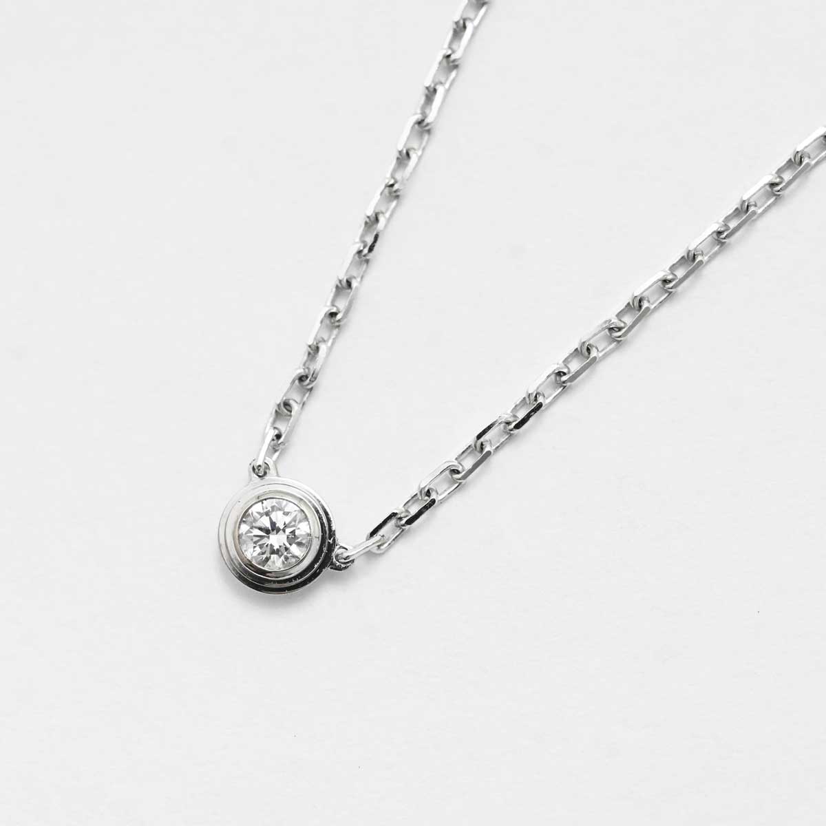 カルティエ CARTIER 750WG ホワイトゴールド ネックレス ダイア１P ディアマンレジェ レディース 