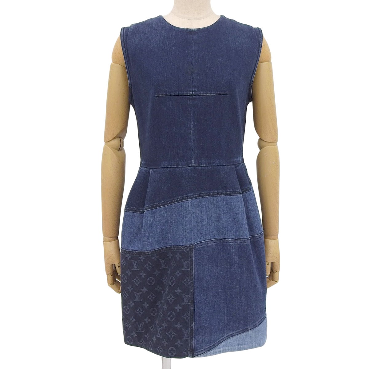 ルイヴィトン LOUIS VUITTON デニム ワンピース ノースリーブ 40 コットン昆 ブルー系 レディース CA36929 8959