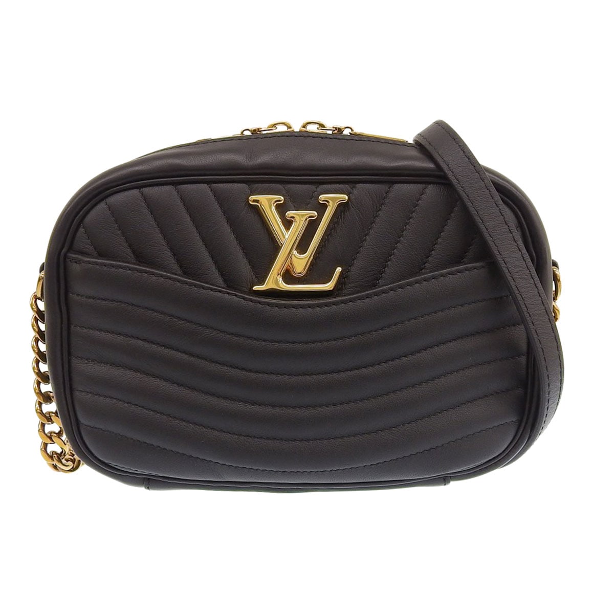 ルイヴィトン LOUIS VUITTON ニューウェーブ カメラバッグ ショルダーバッグ カーフレザー ノワール レディース M58677 4031