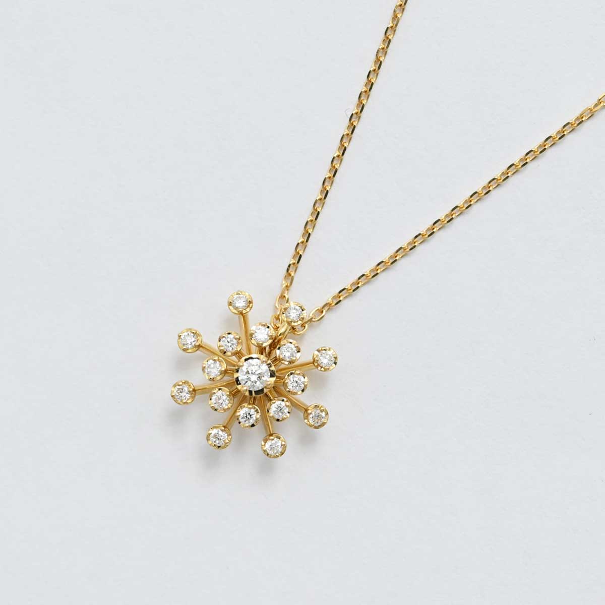 スタージュエリー STAR JEWELRY K18YG イエローゴールド ダイヤ0.11ct ネックレス レディース  3373