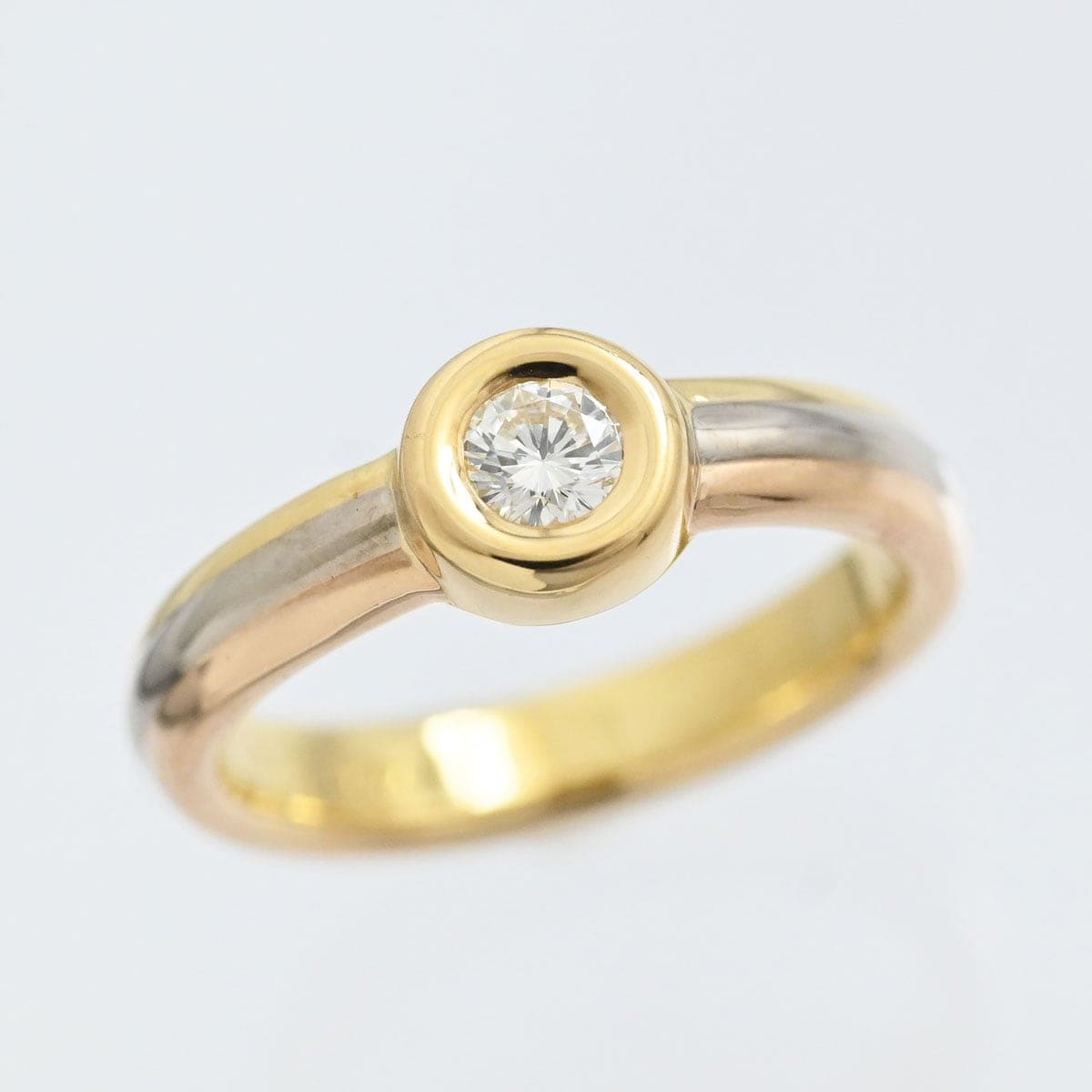 カルティエ CARTIER 750YG 750WG 750PG イエローゴールド ホワイトゴールド ピンクゴールド ダイヤ スリーカラー トリニティリング 48号  3401