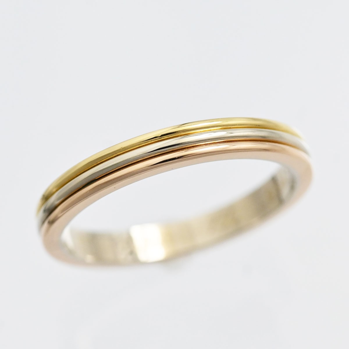 カルティエ CARTIER 750ＹG PG ＷG イエロ ホワイト ピンクスリーカラー トリニティリング 57号 レディース メンズ  3402