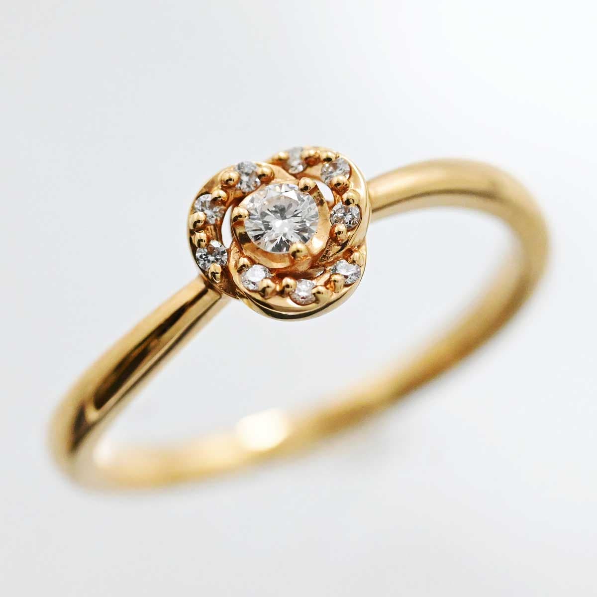 4℃ K18PG ピンクゴールド ダイヤ リング 10号 レディース  3436