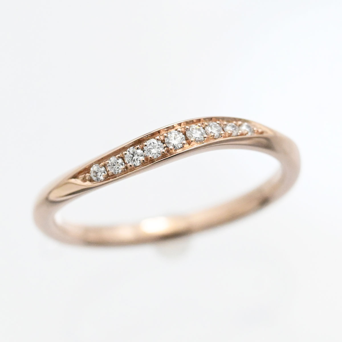 タサキ 750PG ピンクゴールド インフィニタ パヴェ ライン ダイヤ0.05ct リング 9.5号 レディース  3443