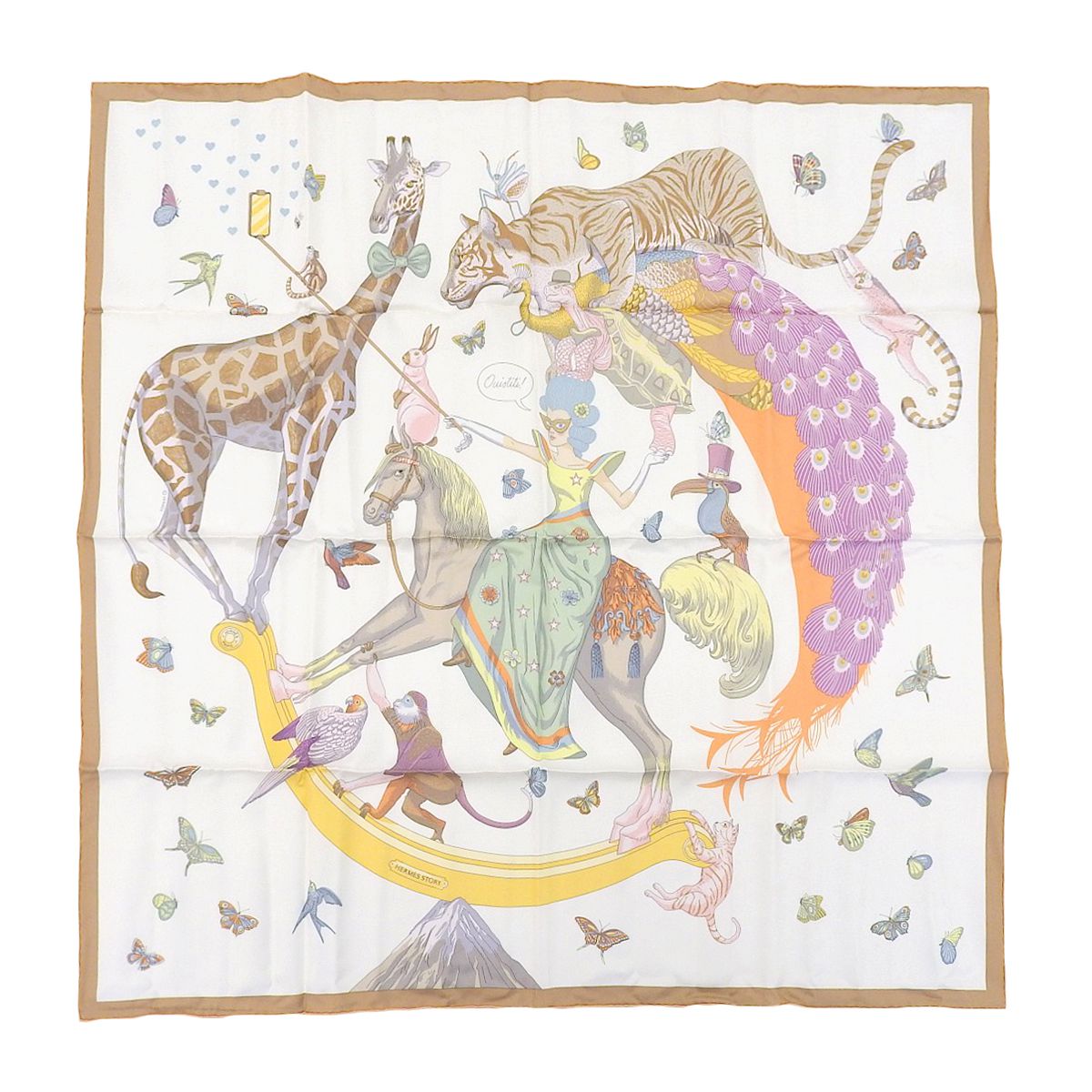 エルメス HERMES スカーフ90 カレ Hermes Story エルメスストーリー シルク AC/BLANC/BEIGE/MULTIC (マルチカラー) レディース 2022春夏 4151