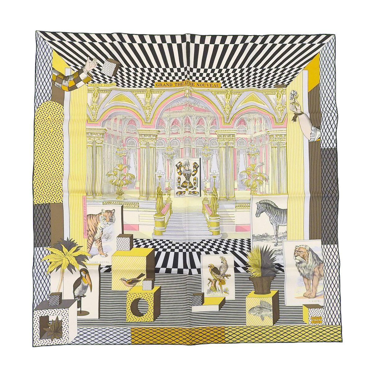 エルメス HERMES スカーフ90 カレ GRAND THEATRE NOUVEAU グラン テアトル ヌーヴォー シルク マルチカラー レディース 箱付 4152