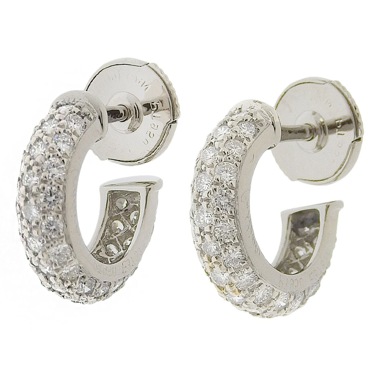 カルティエ CARTIER PT950 プラチナ ダイアモンド フープピアス アクセサリー レディース  4186