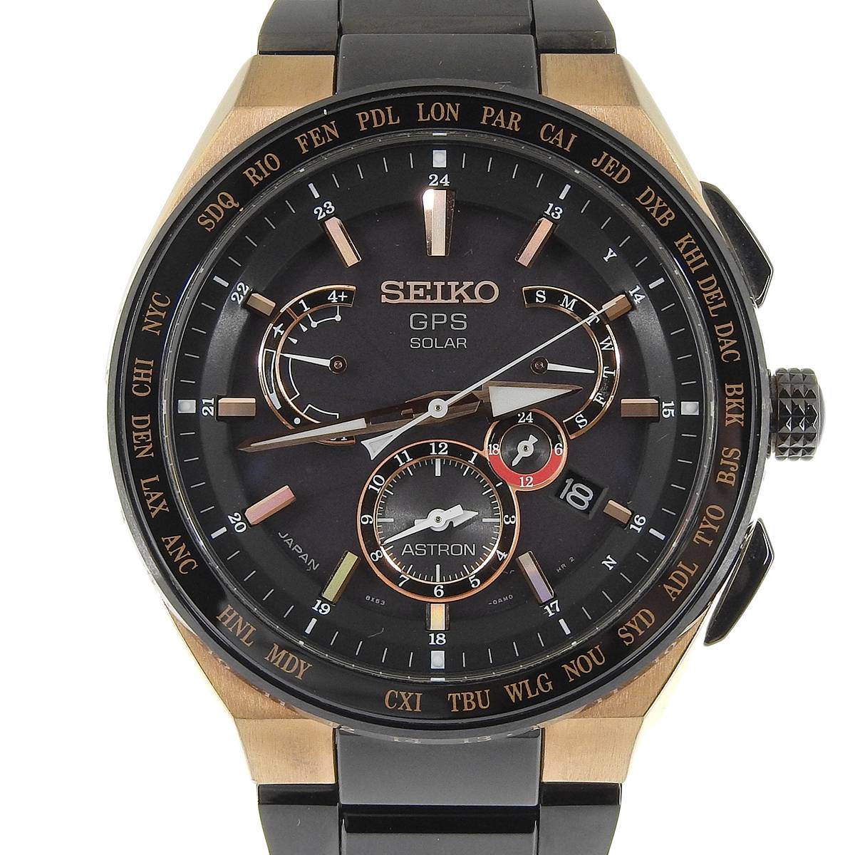 セイコー SEIKO アストロン GPSソーラー 電波 腕時計 チタニウム セラミック ブラック文字盤 メンズ カレンダー SBXB126 4191