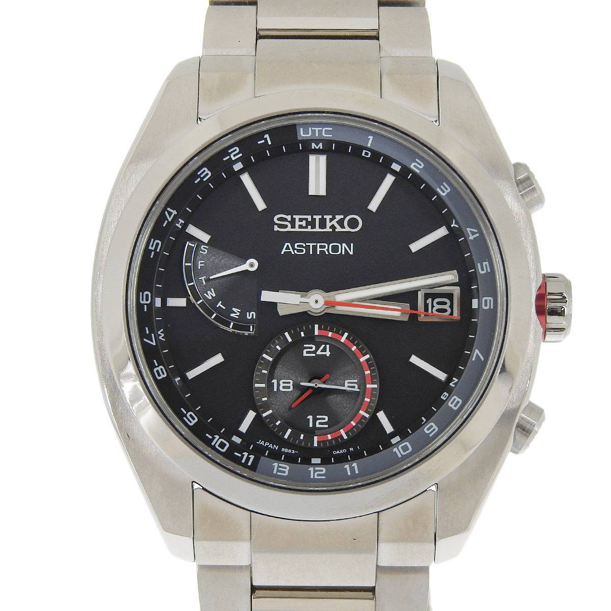 セイコー SEIKO アストロン ソーラー 電波 腕時計 チタニウム ブラック文字盤 メンズ カレンダー SBXY017 4194