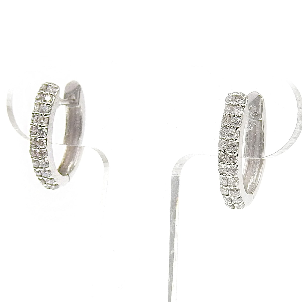 K18ＷG ホワイトゴールド ダイヤモンド 0.25ct 0.25ct フープ ピアス レディース  4221