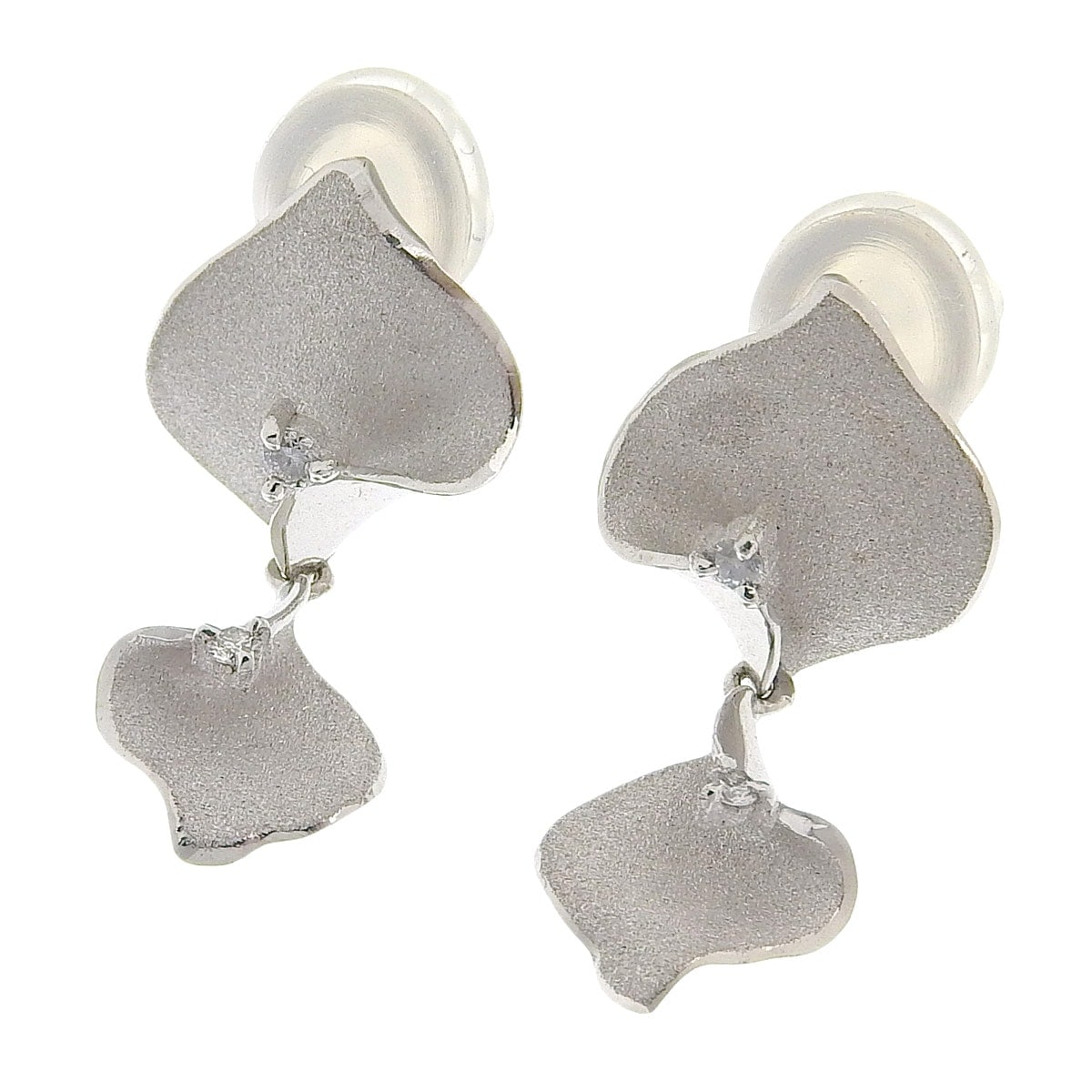 田村俊一 タムラシュンイチ ジュエリー作家 K18ＷG ホワイトゴールド ダイヤモンド 0.05ct 0.05ct ピアス レディース  4227