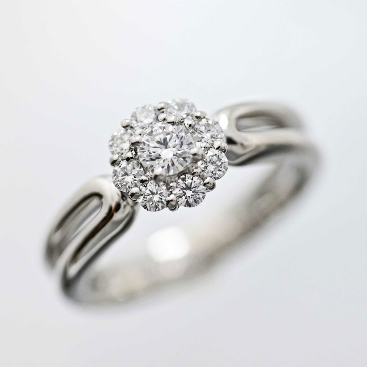 星の砂 HOSHI no SUNA PT900 プラチナ ダイヤ0.41ct リング 10.5号 レディース  3505