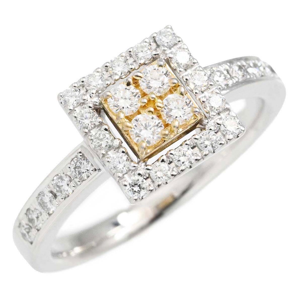 タサキ TASAKI 750WG ホワイトゴールド 750YG イエローゴールド ダイヤ0.41ct リング 13号 レディース  3559