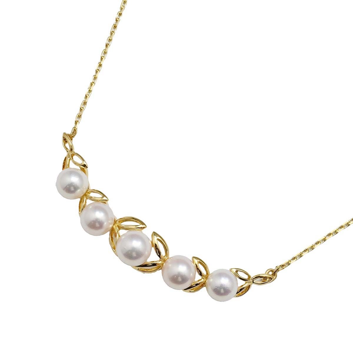 ミキモト MIKIMOTO K18YG イエローゴールド パール ネックレス