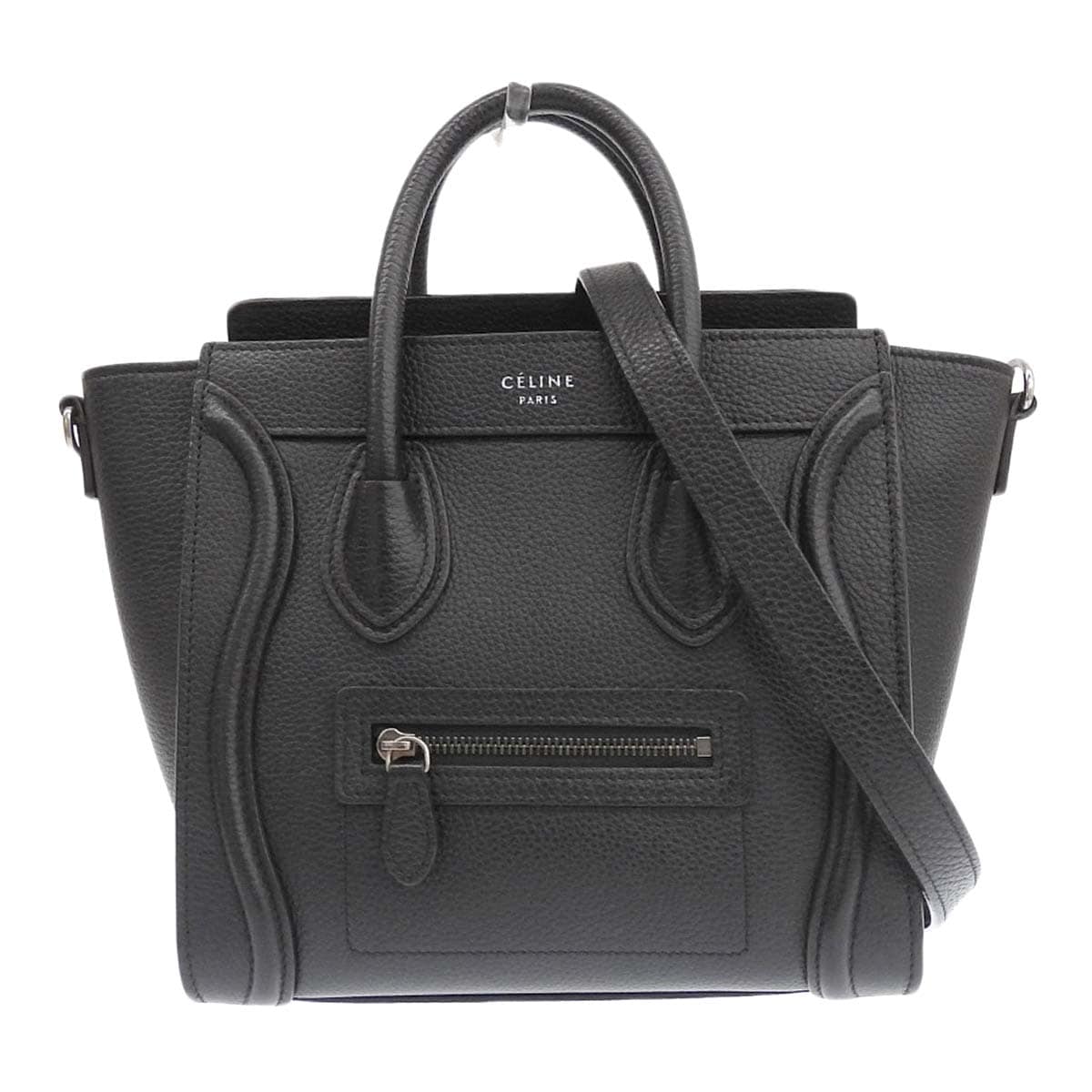 セリーヌ CELINE ラゲージ ナノショッパー 2WAY ショルダーバッグ レザー ブラック レディース 4295