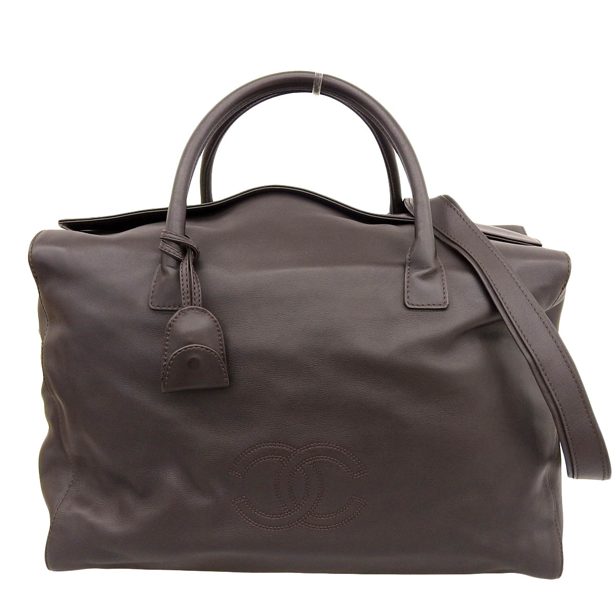 シャネル CHANEL ボストンショルダーバック 2WAY レザー ブラウン レディース 6番台 4312