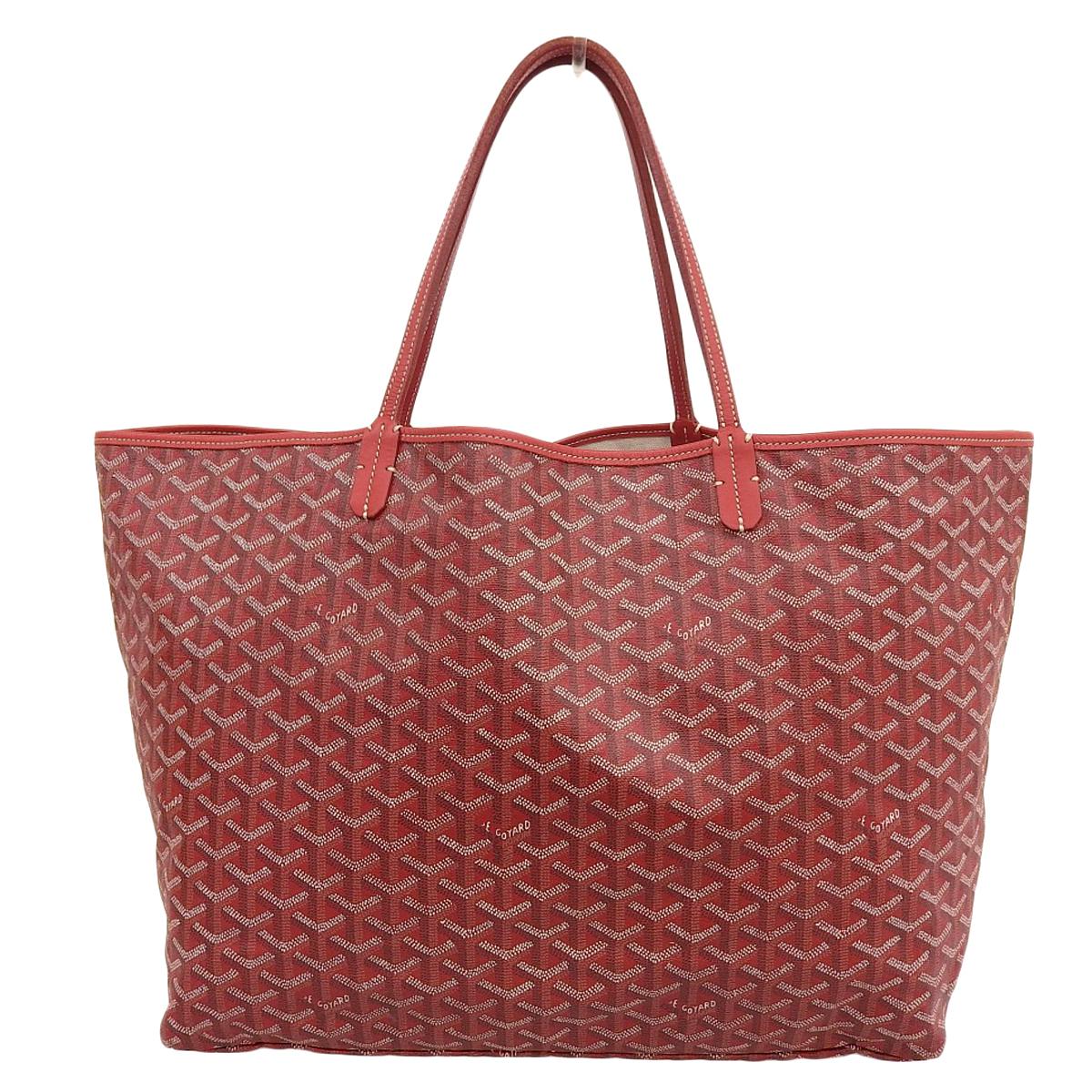 ゴヤール GOYARD サンルイGM トートバッグ PVCコーティングキャンバス レッド系 レディース 4313