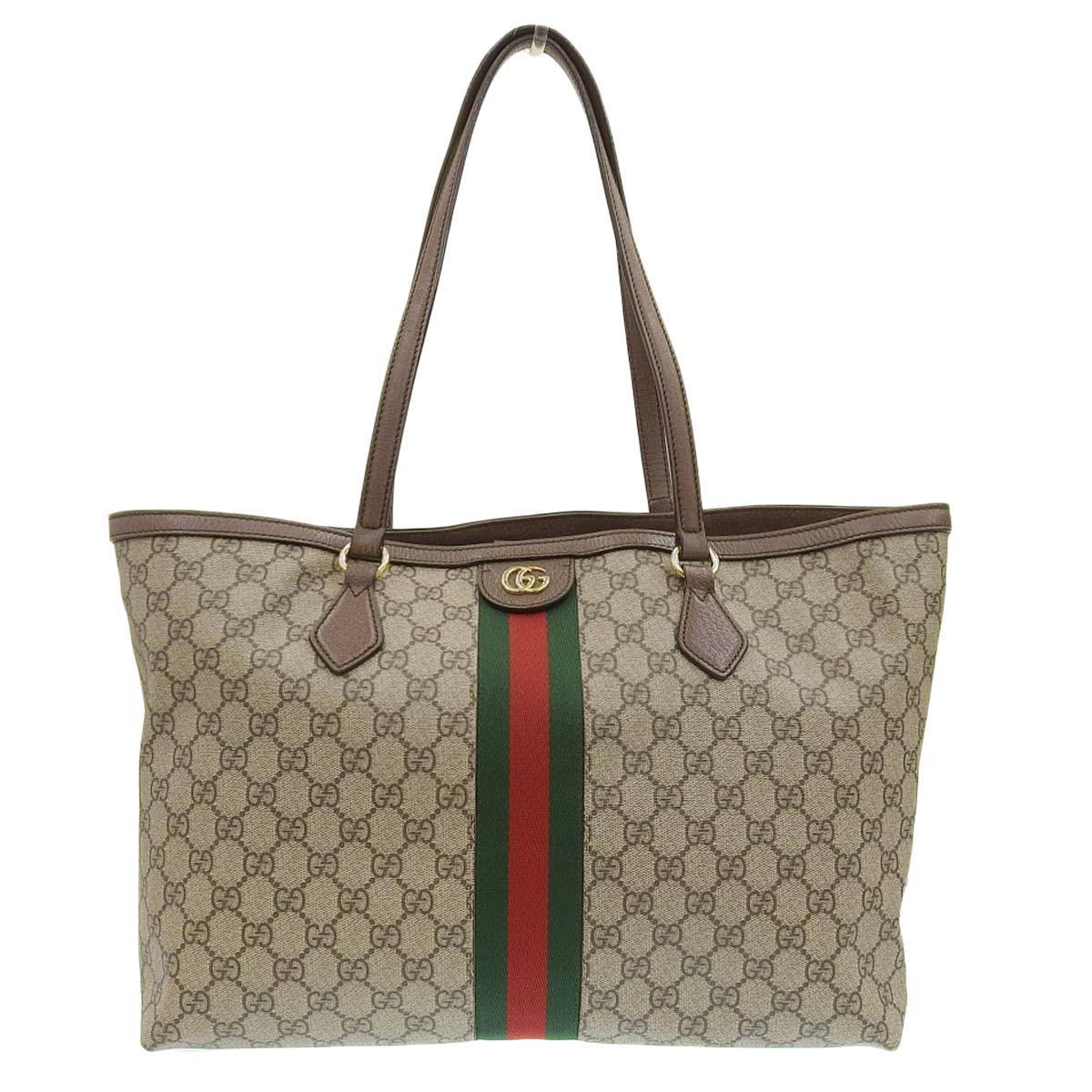 グッチ GUCCI オフィディア ミディアム トートバッグ GGスプリームキャンバス×レザー ベージュ系×ブラウン レディース 4336