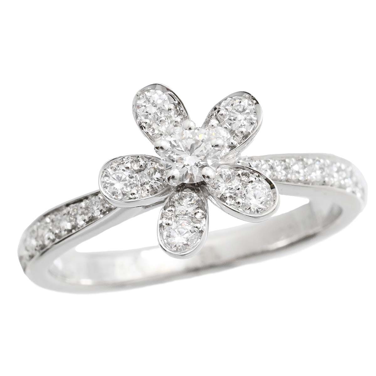 ヴァンクリーフ＆アーペル VAN CLEEF & ARPELS 750ＷG ホワイトゴールド ダイヤ ソクラテス1 フラワーリング サイズ51 レディース  3589