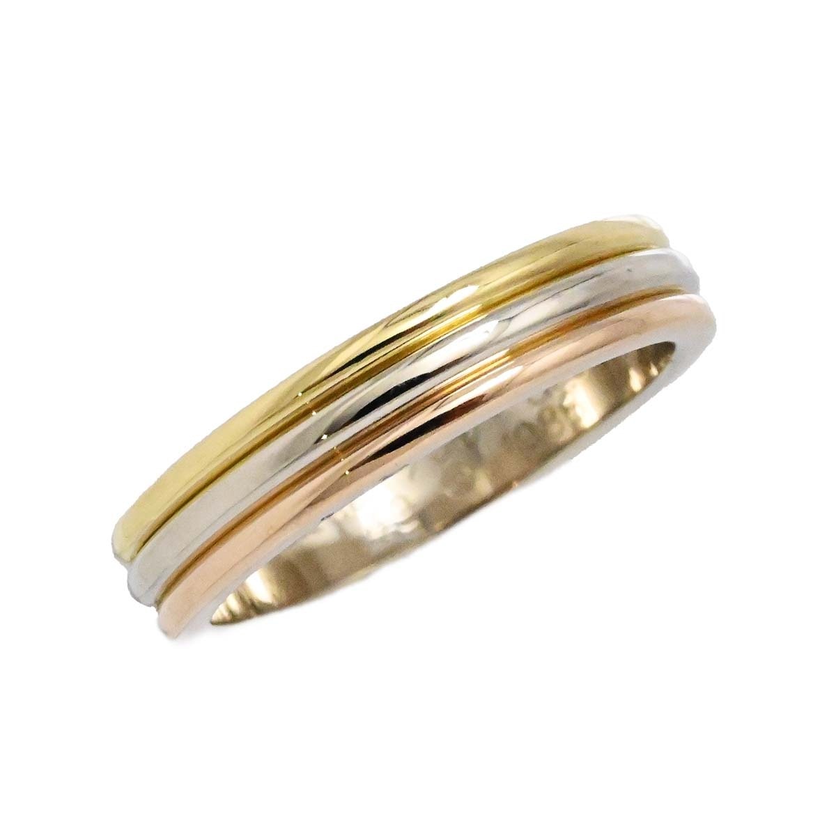 カルティエ CARTIER 750YG 750WG 750PG イエローゴールド ホワイトゴールド ピンクゴールド トリニティリング サイズ49 レディース  3599