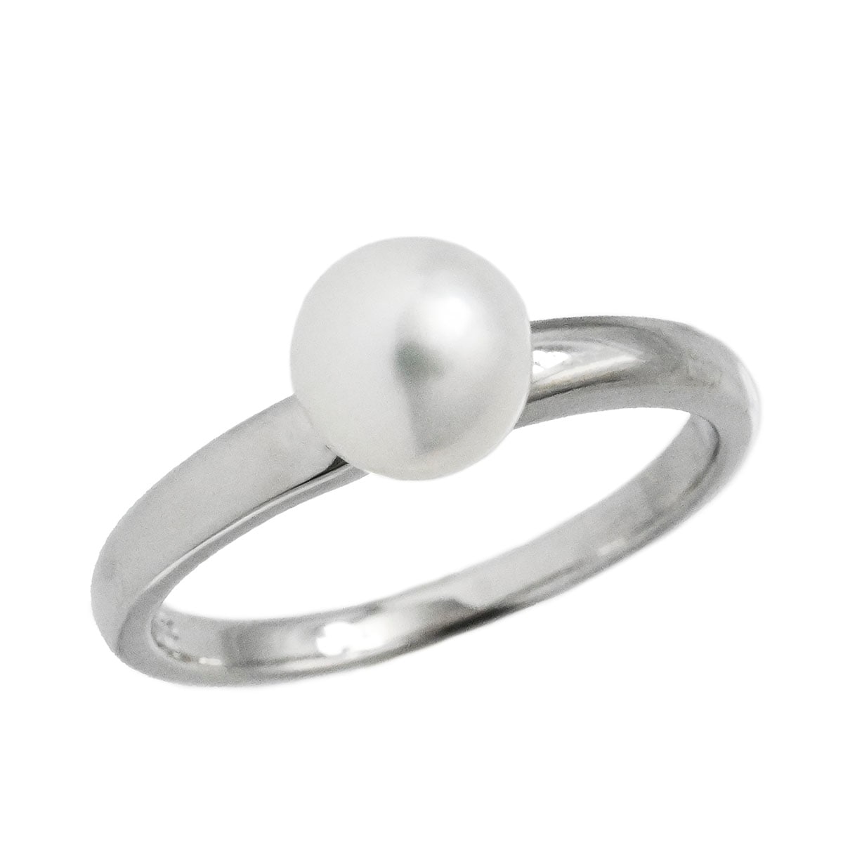 タサキ TASAKI Pt900 プラチナ パール リング パール6.6ミリ あこやパール レディース 14号  3654