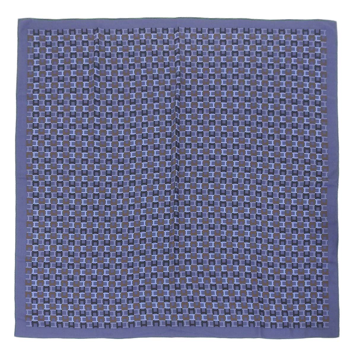 エルメス HERMES カレ140 カレジュアン シルクカシミヤ ストール H柄 大判 アルファベットロゴ シルクカシミヤ ネイビー系 レディース 4391