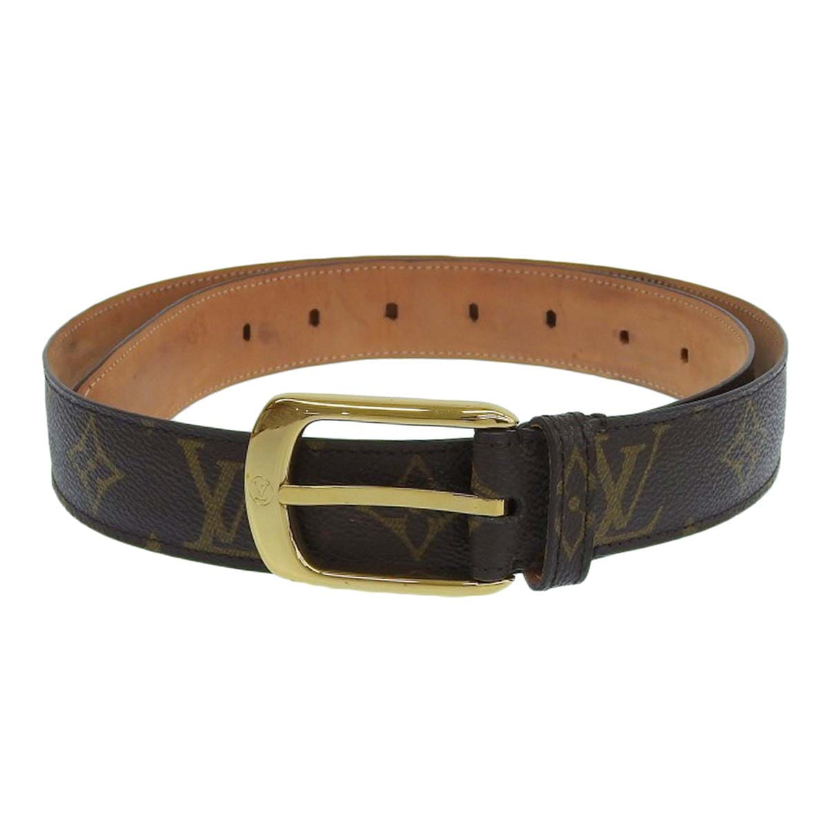 ルイヴィトン LOUIS VUITTON モノグラム サンチュール エリプス ベルト ゴールド金具 表記サイズ85 モノグラムキャンバス レディース M6919 4398