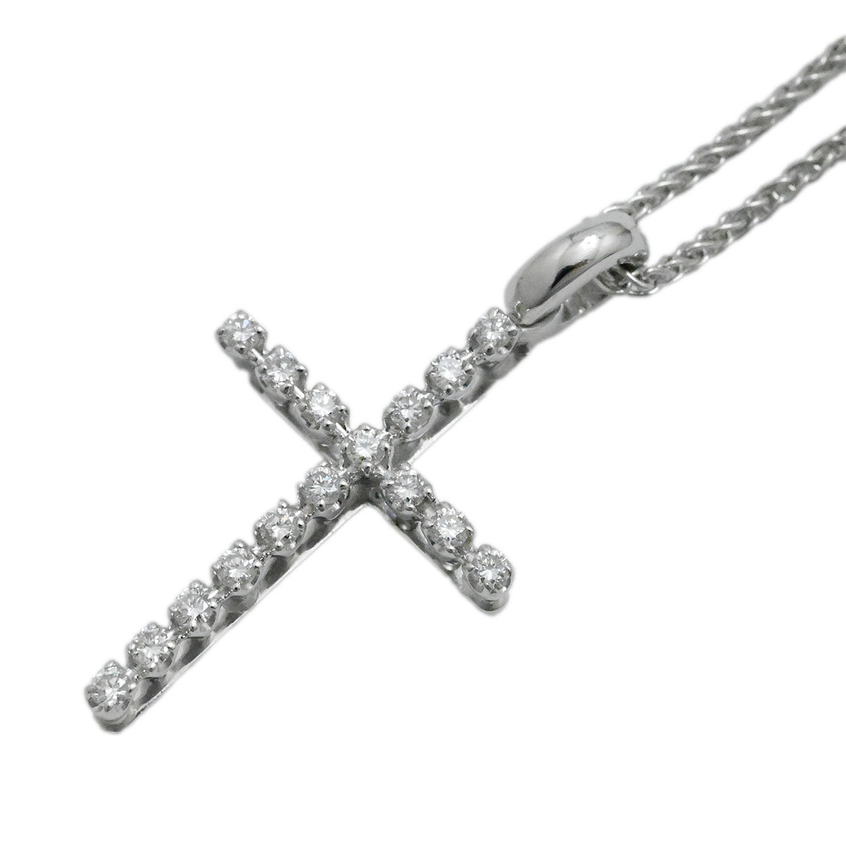 ダミアーニ DAMIANI 750WG ホワイトゴールド ダイヤ ミステリークロスネックレス レディース  3675