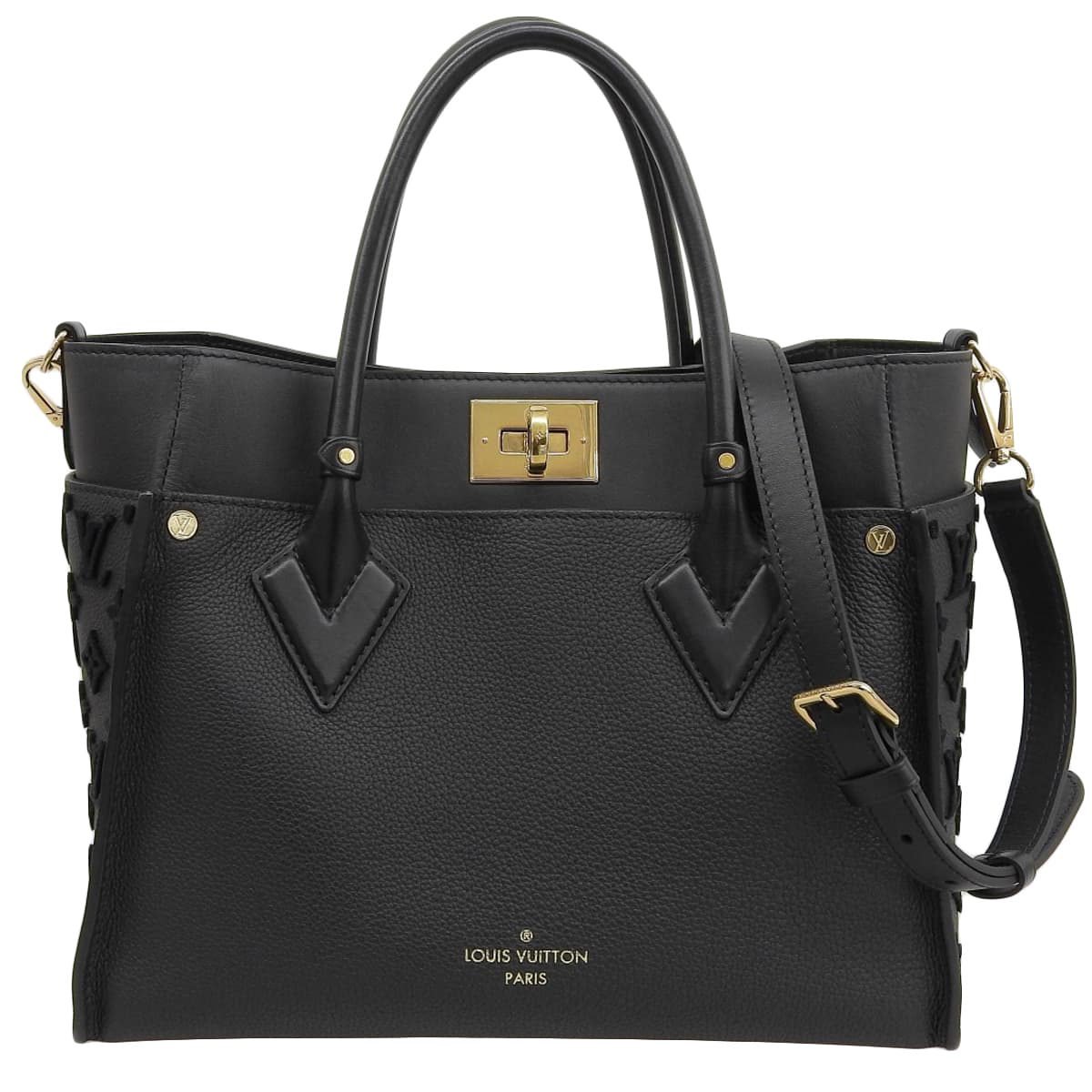 ルイヴィトン LOUIS VUITTON モノグラムタフタージュ オンマイサイドMM 2WAY ショルダーバッグ ハンドバッグ ノワール レディース M53826 4442