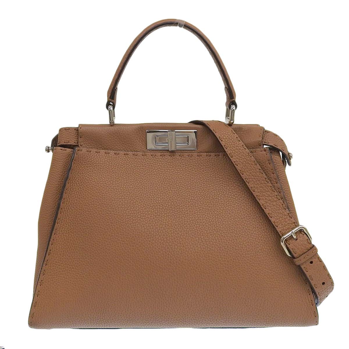 フェンディ FENDI ピーカブー ミディアム セレリア 2way ショルダーバッグ ハンドバッグ レザー ブラウン レディース 4461