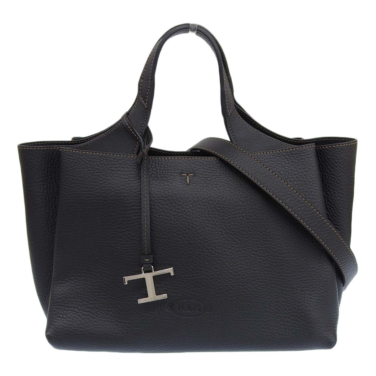 トッズ TOD'S 2way ショルダーバッグ ハンドバッグ レザー ブラック レディース 4463