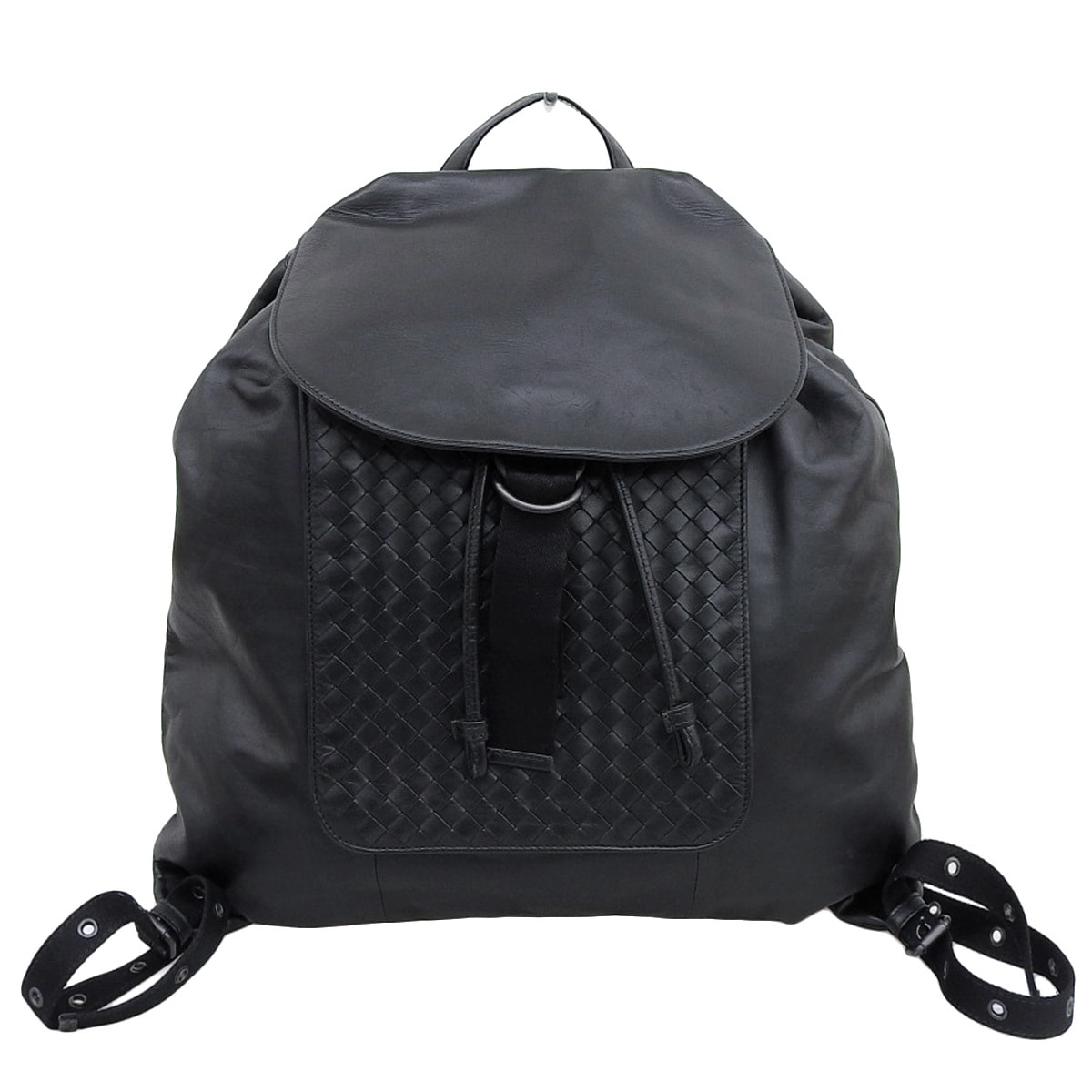 ボッテガヴェネタ BOTTEGA VENETA イントレチャート バックパック リュックサック レザー ブラック メンズ 4483