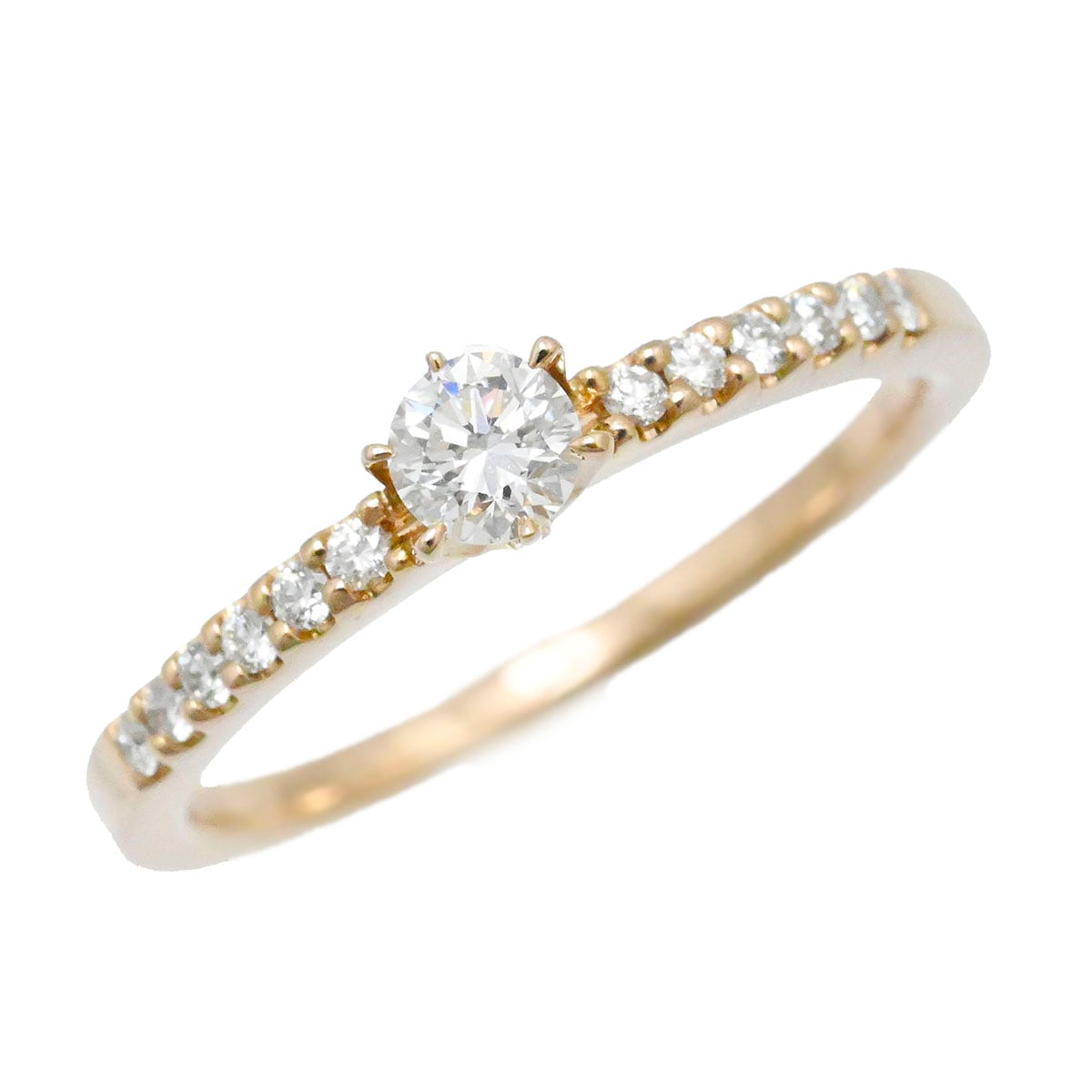 ロイヤルアッシャー ROYAL ASSCHER K18ＹG イエローゴールド ダイヤ0.15ct 0.15ct リング 一粒ダイヤモンド 10号 レディース  3750