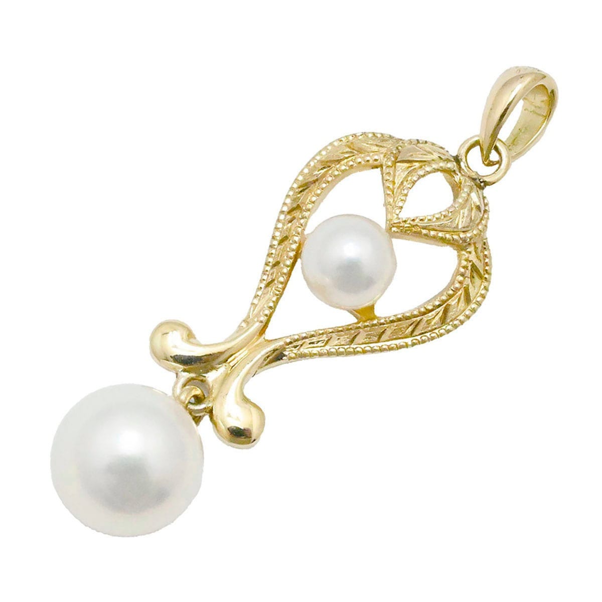 ミキモト MIKIMOTO K14ＹG イエローゴールド パールペンダントトップ チャーム レディース  3756