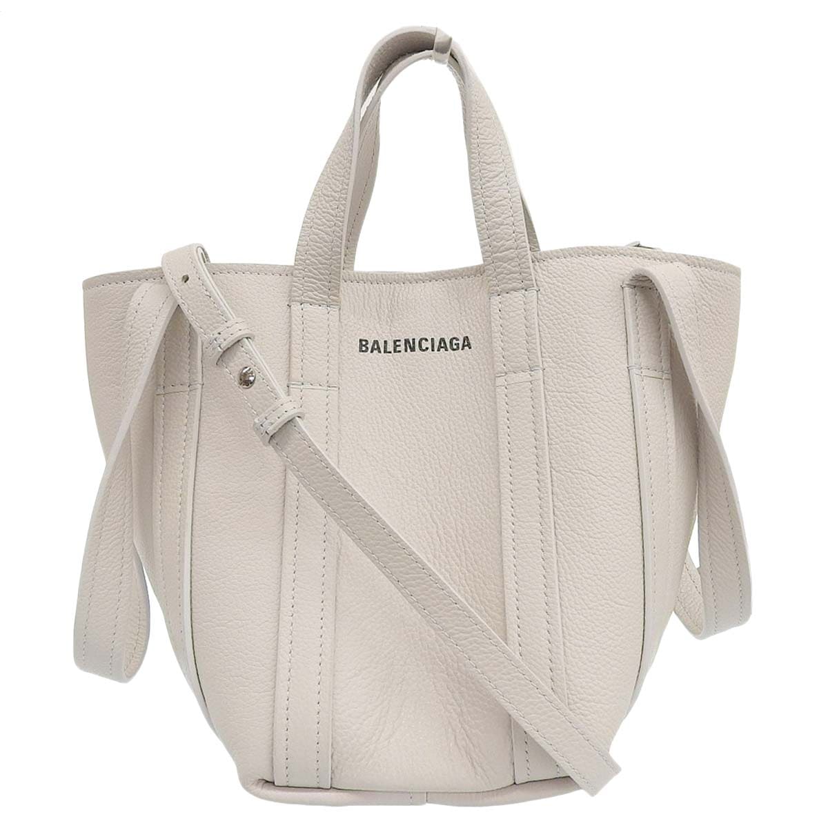 バレンシアガ BALENCIAGA エブリディ 2WAY ショルダーバッグ トートバッグ レザー ホワイト レディース 4497