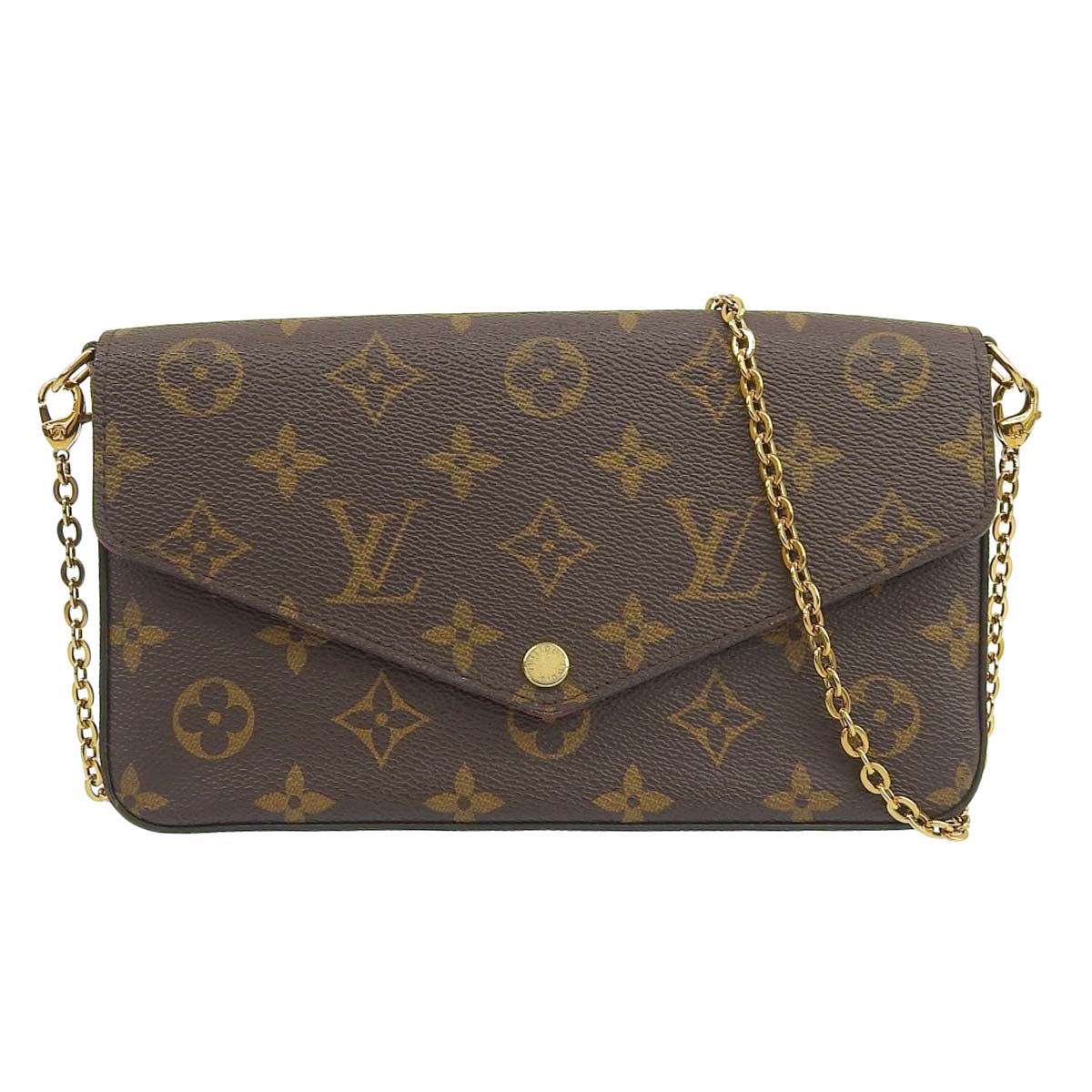 ルイヴィトン LOUIS VUITTON モノグラム ポシェットフェリシー クラッチ チェーン ショルダーバッグ ブラウン レディース M81896 4501