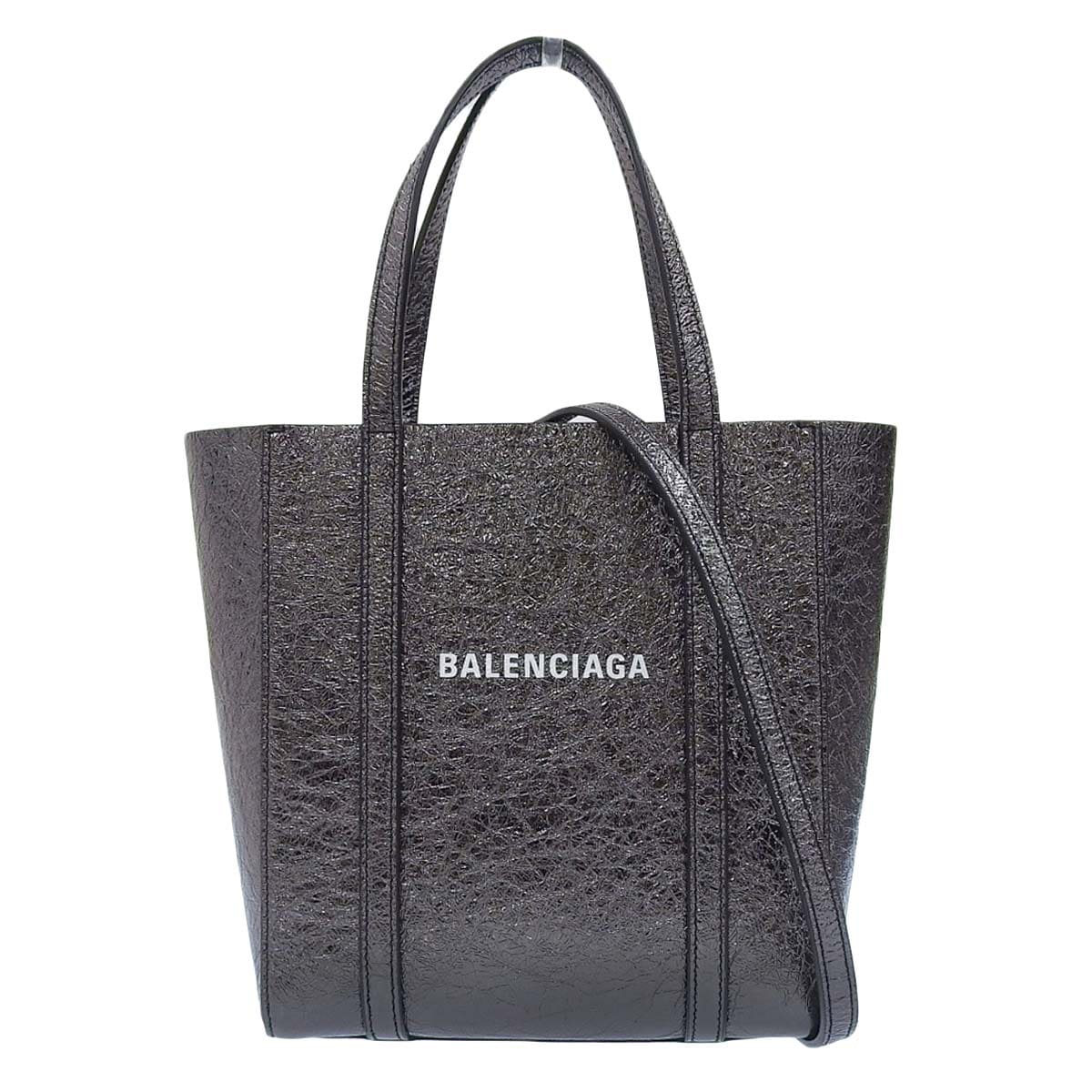 バレンシアガ BALENCIAGA エブリディXXS 2WAY ショルダーバッグ ハンドバッグ レザー メタリックグレー レディース 551815 4506