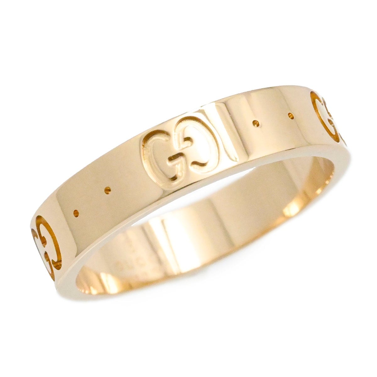 グッチ GUCCI 750PG ピンクゴールド K18PG GGアイコンリング サイズ10号 レディース  3767
