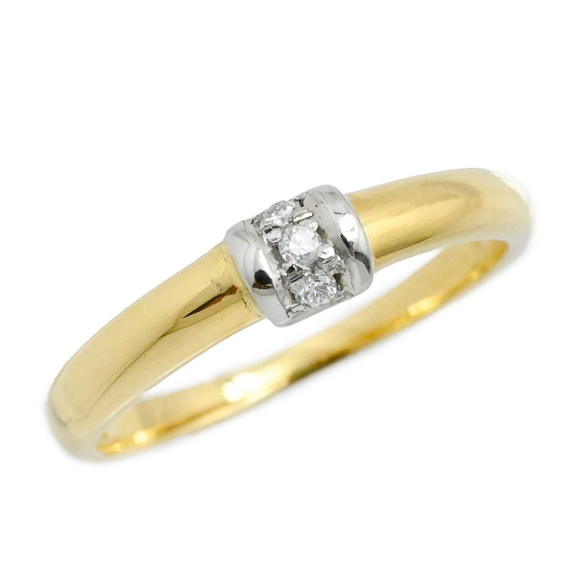 タサキ TASAKI TASAKI K18YG PT900 イエローゴールド プラチナ ダイヤ0.03ct サイズ9号 レディース  3768