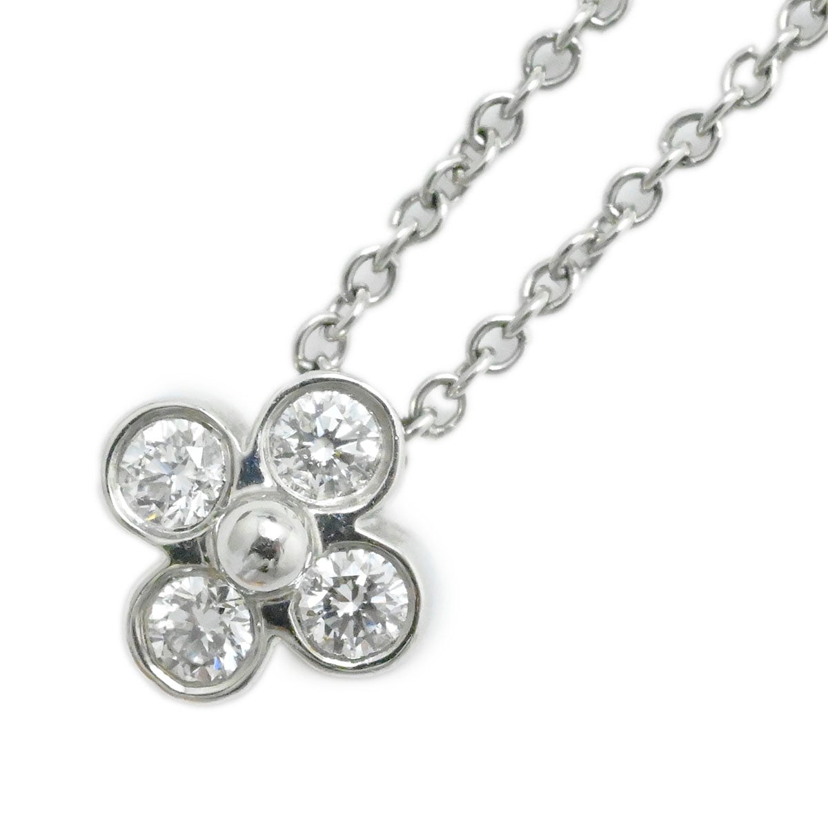 ティファニー TIFFANY & Co. Pt950 プラチナ ソリティア スタッド ダイヤ ネックレス レディース  3771
